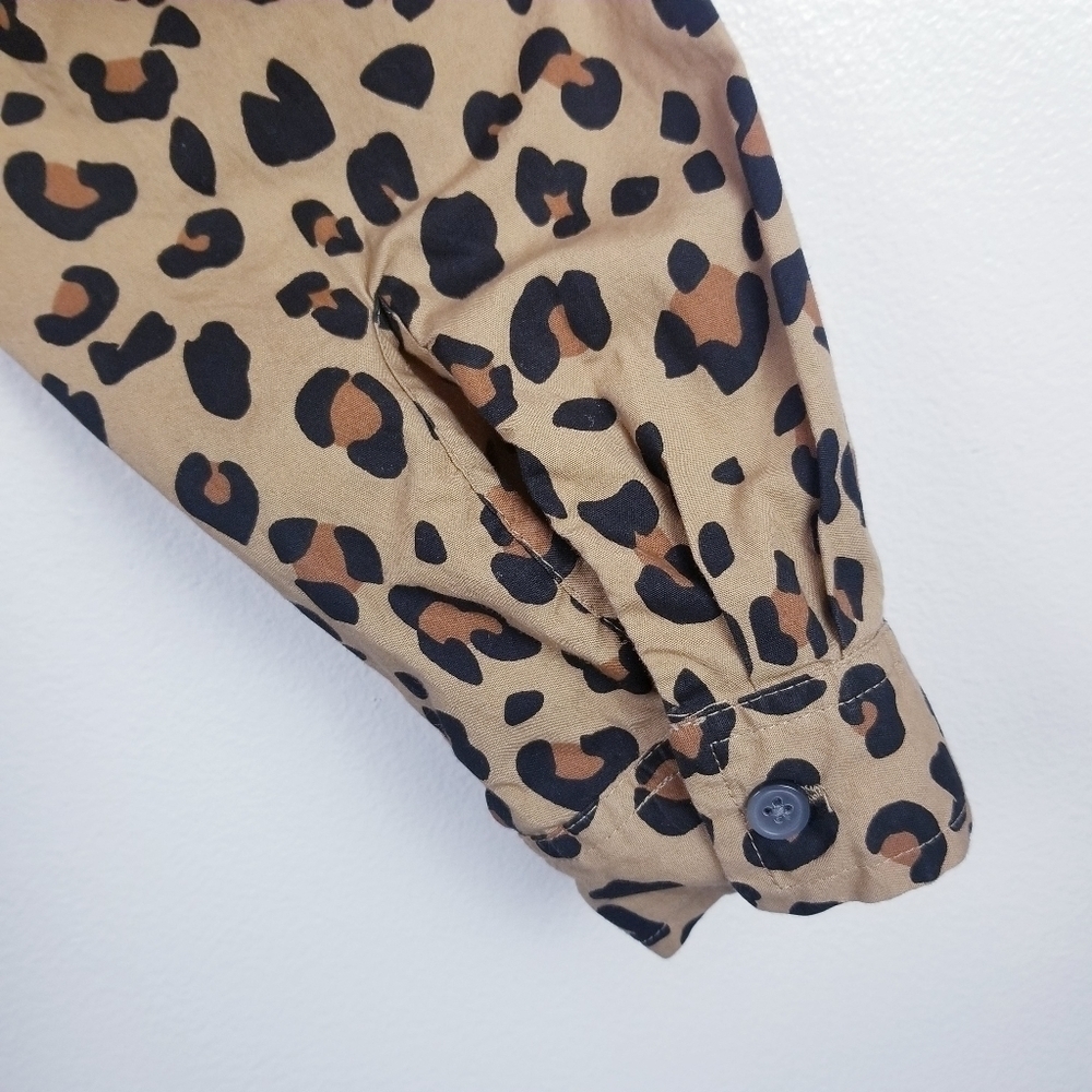 J. Crew Factory #AT390 Leopard Print Top Blouse size Large - Picture 5 of 8
